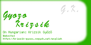 gyozo krizsik business card