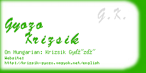 gyozo krizsik business card